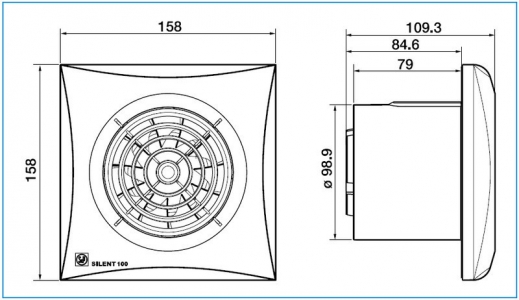 Накладной вентилятор Soler & Palau SILENT-100 CRZ GOLD (таймер)